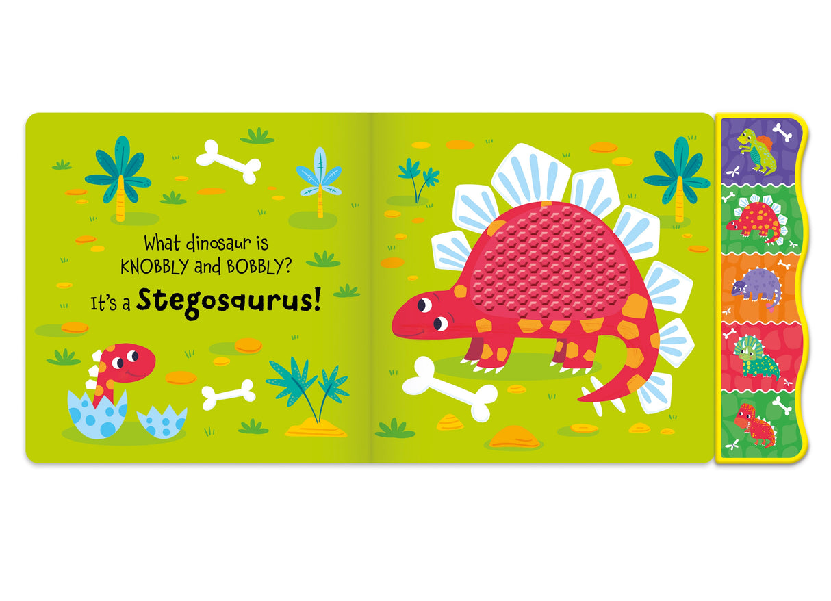 Touch and Feel Dinosaurs Silicone Sound Book - Tactile Fun For Children Aged 3 Years Upward – 5 Sound Buttons To Press And Play